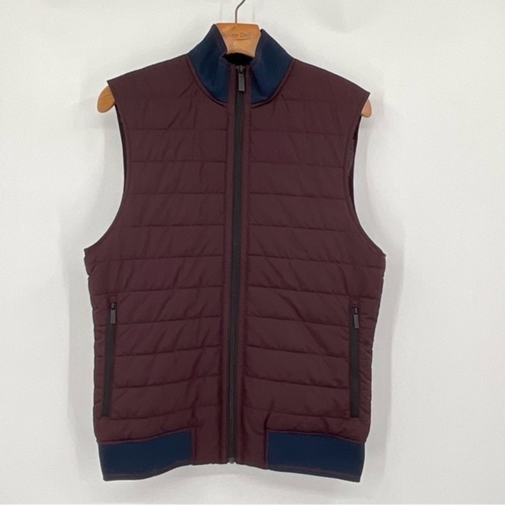 Perry Ellis Cut and Dry Puffer Vest Maroon Size Small NWOT M5‎